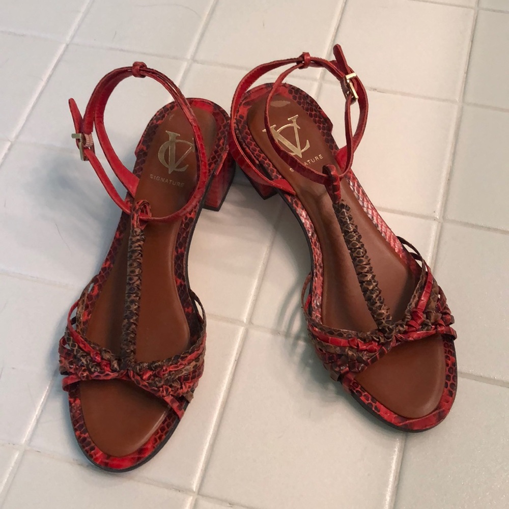 Vero Cuoio leather block heel sandals